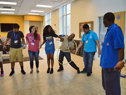 Team Building Hula Hoop Pass